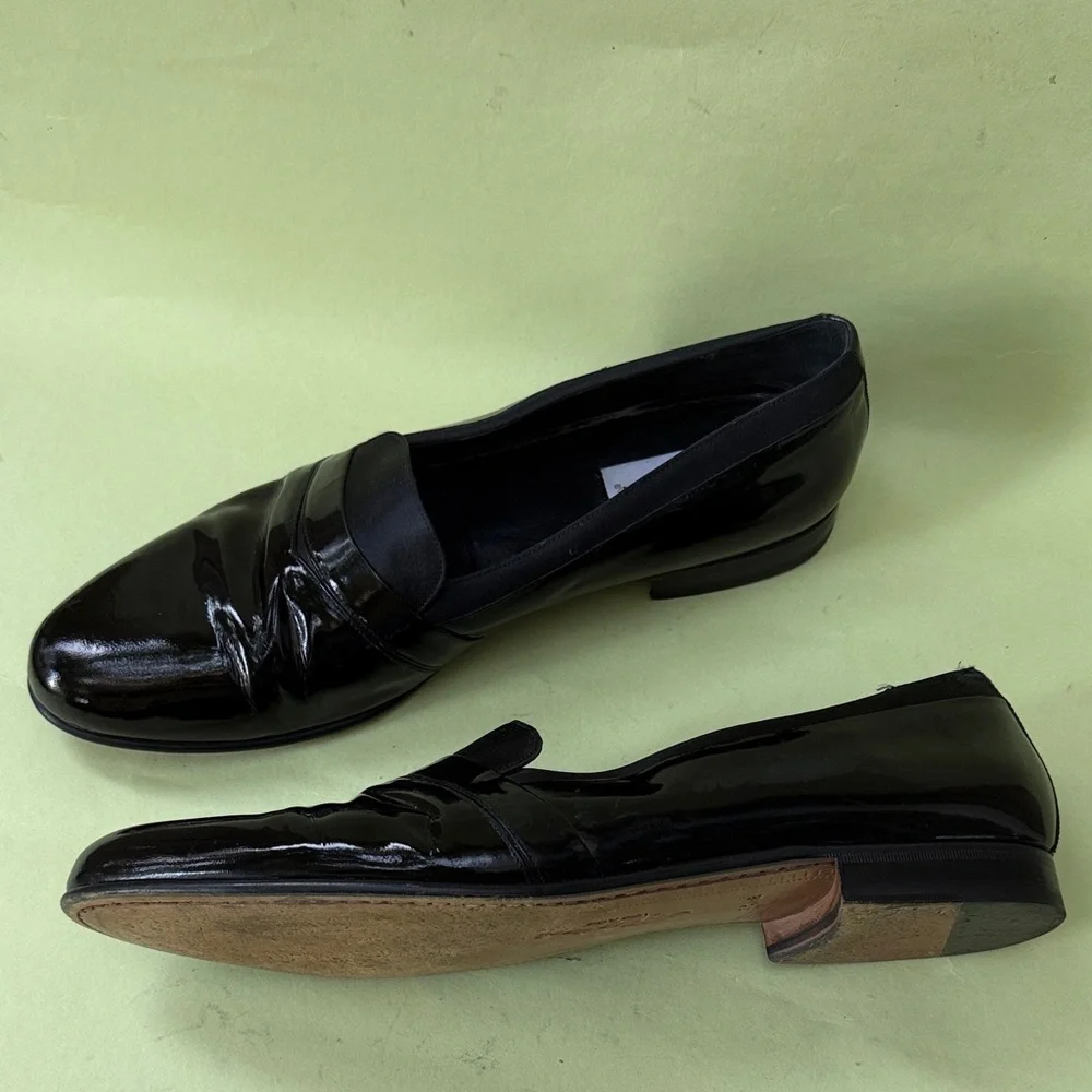 Mezlan Patent Leather/Satin Black Men's Loafers